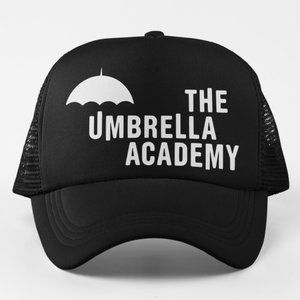 NEW Umbrella Academy Wordmark Logo Foam Trucker Mesh Snapback Hat BLACK
